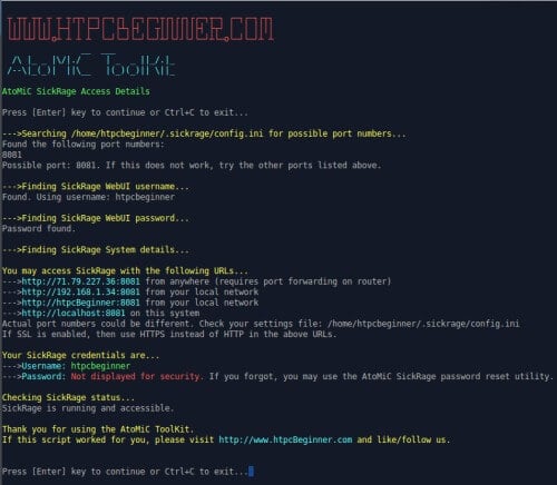 AtoMiC ToolKit Script Execution Example
